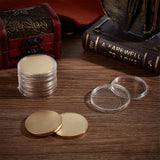 Blank Iron Discs, with Plastic Box, Flat Round, for DIY Souvenir Medals, Commemorative Coin, Golden, 40x2.5mm, 16pcs/box
