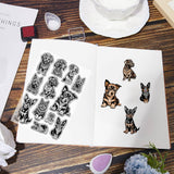 Custom PVC Plastic Clear Stamps, for DIY Scrapbooking, Photo Album Decorative, Cards Making, Stamp Sheets, Film Frame, Dog, 160x110x3mm