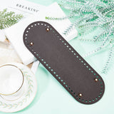 PU Leather Oval Bottom, for Knitting Bag, Women Bags Handmade DIY Accessories, Coconut Brown, 30x10x0.4cm, Hole: 4.5mm