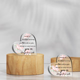 Heart-shaped with Word Acrylic Ornaments, Home Decorations, Floral Pattern, 99x10x99mm