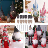 Gnome/Dwarf Doll DIY Accessories, including 12Pcs Faux Fur Beard, 6Pcs Polycotton Braid, 12Pcs Wood Bead Nose, Mixed Color, Beard: 180~190x90~95x1mm, Bead: 15mm, Rope: 155~175x11x9mm