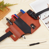 Imitation Leather Waist Pack, with Alloy Clasps, for Camping, Outdoor Survival, Sandy Brown, 130.5x178x12mm