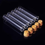 Empty Glass Bottles, with Wood Cover, Wishing Bottle, Clear, 2x13.35cm, capacity: about 30ml, 20pcs/box