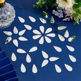 Glass Mosaic Mirror Tiles, for Home Decoration or DIY Crafts, Teardrop, Silver, 25.5x12x1.2mm