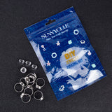 DIY Finger Ring Making Kits, including Adjustable Brass Ring Components and 12mm Transparent Clear Half Round Glass Cabochons, Platinum,  Inner Diameter: 17mm, 80pcs/box