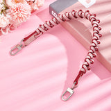 PU Leather Woven Bag Handles, with Alloy Swivel Clasps, for Bag Straps Replacement Accessories, Pink, 44x2.2x2cm