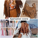 5 Yards Faux Suede Tassel Trimming, for Curtain, Costume Accessories, Sienna, 75x0.5mm