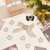 60Pcs 3 Style Alloy Crystal Rhinestone Shoe Decoration, Tri Glide Slide Buckles, Star/Square/Heart, Silver, 16~20.5x16~21.5x2~2.5mm, Hole: 8~11x2~5.5mm, 20pcs/style