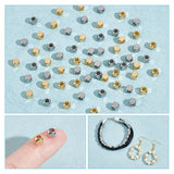 60Pcs 2 Colors 304 Stainless Steel Spacer Beads, Cube, Golden & Stainless Steel Color, 4x4x4mm, Hole: 2mm, 30pcs/color