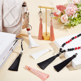 10Pcs Nylon Tassels Big Pendant Decorations, Black, 83~92x9~10mm, Hole: 1.5~4mm