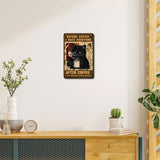 Tinplate Sign Poster, Vertical, for Home Wall Decoration, Rectangle, Cat Pattern, 300x200x0.5mm