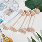 26 Sets Chinese Cherry Wood Unfinshed Wheel & Stick, DIY Wooden Craft Kit, Wheat, Stick: 15x0.5cm, Wheel: 5x0.6cm, Hole: 5.6mm, 3pcs/set