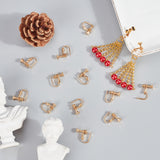 20Pcs Brass Clip-on Earring Findings, Long-Lasting Plated, Real 18K Gold Plated, 14x12x5mm, 20pcs/box