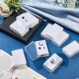 Transparent Acrylic Loose Diamond Display Boxes, with Sponge Inside, for Gemstone, Jewelry Storage, Rectangle, White, 5.7x3.7x1.5cm, Inner Diameter: 5.3x3.3x1.1cm