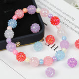 Opaque Acrylic Beads, Disco Ball, Mixed Color, 11mm, Hole: 1.8mm, about 850pcs/bag