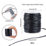 Plastic Cords for Jewelry Making, Black, 2.3mm, 50m/roll