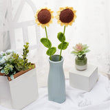 Cotton Knitting Artificial Flower, Ornament Accessories, with Package Bag, Sunflower, Yellow, 430mm