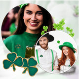 20Pcs Shamrock Alloy Enamel Pin, Golden Plated Iron Brooch for Clothes Backpack, Sanit Patrick's Day, Green, 18x19x1.5mm, Pin: 1mm