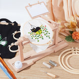 1 Set Wooden Cross-stitch Holder, with Iron Screws and Findings, 6Pcs 6 Styles Plastic Imitation Bamboo Cross Stitch Embroidery Hoops, Mixed Color