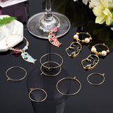 Brass Wine Glass Charms Rings, Hoop Earring Findings, DIY Material for Basketball Wives Hoop Earrings, Nickel Free, Real 18K Gold Plated, 21 Gauge, 37x35x0.7mm, 30pcs/box