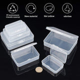 Plastic Bead Containers, Clear, 7.7x5.2x2cm, 9.8x6.8x2.6cm, 11.6x8.8x2.9cm, 12pcs/set