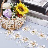 1 Yard Embroidery Flower Polyester Lace Trim, Leaf Tassel Trimming, for Sewing Decoration Craft, Linen, 4 inch(100mm)