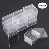 Plastic Bead Containers, Square, Clear, 6x6x3cm, Inner Diameter: 5.6x5.6cm, 10pcs/box