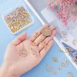 DIY Jewelry Making Finding Kit, Including 50Pcs 5 Style Alloy Link Connectors & Pendants, Wave & Ring, Golden & Light Gold, 11~31x15~20x1~3mm, Hole: 1.5~3mm, 10Pcs/style