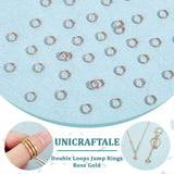 60Pcs 304 Stainless Steel Split Rings, Double Loops Jump Rings, Rose Gold, 5x1mm, Inner Diameter: 3.7mm, Single Wire: 0.5mm