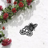Iron Wall Signs, Metal Art Wall Decoration, for Living Room, Home, Office, Garden, Kitchen, Hotel, Balcony, Bees, 300x230x1mm, Hole: 5mm