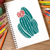 2Pcs 2 Styles Desert Theme PET Plastic Hollow Out Drawing Painting Stencils Templates, Rectangle, Cactus, 300x200mm, 1pc/style