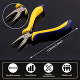 Carbon Steel Jewelry Pliers, Bent Nose Pliers, Ferronickel, Stainless Steel Color, 12.3x7.6x1.7cm