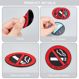 Waterproof PVC No Smoking Sign Stickers, Window Decals, for Car, Wall Decoration, Flat Round, FireBrick, 51.5x1.5mm