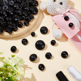 180Pcs 6 Style Craft Plastic Doll Eyes, Stuffed Toy Eyes, Mushroom, Black, 15x10mm, Hole: 3mm