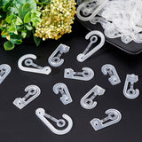 180Pcs 3 Style PP Plastic Display Snap Hooks, Package Clip Hanger, for Shirt Dress Underwear Sock Gloves, Ghost White, 38~56x20~31x2~3.5mm, Inner Diameter: 10~21mm, 60pcs/style