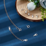 9Pcs 9 Style 925 Sterling Silver Clasps, Spring Ring & Lobster Claw Clasps, Silver, 9~10.5x6x1.5mm, Hole: 1~3mm, 3Pcs/style