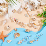 1 Bags Acrylic Pendants, Imitation Shell, BurlyWood, 23.5~68.5x10~30x8.5~19.5mm, Hole: 2~2.5mm, 44pcs/bag