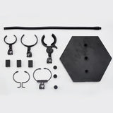 Plastic Model Toy Assembled Holder, with Iron Screws & Nuts, Black, 14.9x13x1.4cm