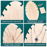 Wooden Necklace Displays Stands, Necklace Organizer Holder, Leaf Shape, Moccasin, Finished Product: 9x16x25.5cm, about 5pcs/set