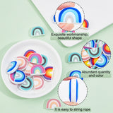 20Pcs 5 Colors Silicone Beads, For Teethers, Rainbow Shaped, Mixed Color, 18x25x9mm, Hole: 2mm, 4pcs/color