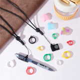 DIY Pendant Decoration Kits, 3Pcs Adjustable Polyester Neck Lanyard, with 15Pcs Ring Silicone Pendant & 5Pcs Silicone Anti-Lost Hanging Signs, Mixed Color, 13~768x3~27x3.2~11mm