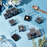 Plastic Presentation Boxes for Badge Storage & Display, with Foam, Black, 30.5x38x21.5mm, Inner Diameter: 28x28x9mm