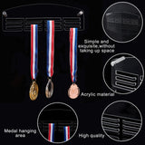 Wall-Mounted Transparent Acrylic Medal Display Stands, with Platinum Tone Iron Findings, Clear, 9.9x30x0.3cm, Hole: 9mm