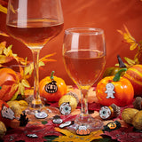 DIY Halloween Wine Glass Charm Making Kits, Including Alloy Enamel Pendants, Brass Jump Rings & Wine Glass Charm Rings, Mixed Color, 54Pcs/box