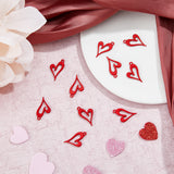 20Pcs Alloy Charms, Heart, Red, 24x14x2.5mm, Hole: 1.6mm