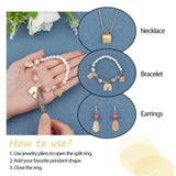 80Pcs 8 Style Brass Pendants, Rhombus & Horseshoe & Teardrop & Lightning Bolt, Raw(Unplated), 12~18x3~17x0.5~1mm, Hole: 1~1.4mm, 10pcs/style