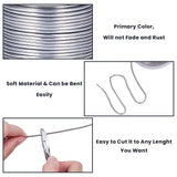 Round Aluminum Wire, Silver, 12 Gauge, 2mm, about 98.42 Feet(30m)/roll
