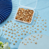 600Pcs 3 Style Star Brass Cabochons, Costume Accessories, for Clothes, Bag Pants, Shoes, Golden, 4~10x4~10x1.5~2mm, 200pcs/style