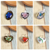 Handmade Lampwork Pendants, Mixed Shapes, Mixed Color, 53~54x28~29x12~15mm, Hole: 8mm