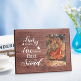 MDF Photo Frames, Glass Display Pictures, for Tabletop Display Photo Frame, Rectangle with Word, Saddle Brown, 19.5x25.4x1.35cm